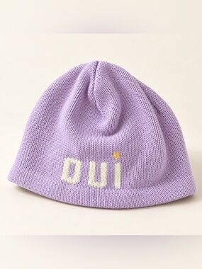 Clare V Oui Lavender Cotton Knit Beanie Hat
